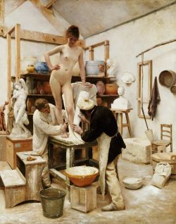 Peinture sur toile de Edouard Joseph Dantan Un Moulage Sur Nature - 1887 reproduction peinte à la main