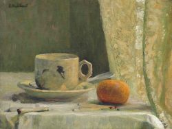 Peinture sur toile de Edouard Vuillard, Tasse et mandarine, 1887-88 reproduction peinte à la main