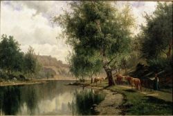 Peinture sur toile de Edvard Bergh, Summer Landscape, 1873 reproduction peinte à la main