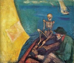 Peinture sur toile de Edvard Munch, Death at the helm, 1893 reproduction peinte à la main