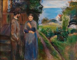 Peinture sur toile de Edvard Munch, Evening Talk, 1889 reproduction peinte à la main