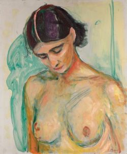 Peinture sur toile de Edvard Munch, Nude with bowed head, 1925-30 reproduction peinte à la main