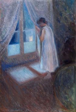 Peinture sur toile de Edvard Munch, Ragazza alla finestra, 1893 reproduction peinte à la main