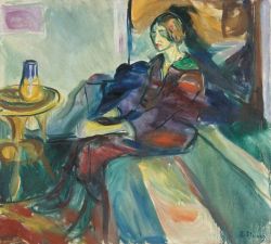 Peinture sur toile de Edvard Munch Seated Model On The Couch 1924 reproduction peinte à la main