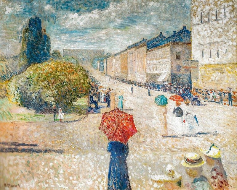 Edvard Munch, Spring Day on Karl Johan Street, 1890