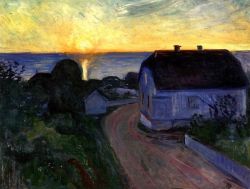 Peinture sur toile de Edvard Munch Sunrise In Asgardstrand reproduction peinte à la main