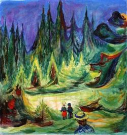 Peinture sur toile de Edvard Munch The Enchanted Forest 1927 reproduction peinte à la main