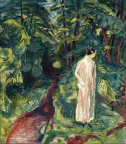 Peinture sur toile de Edvard Munch, Woman with Poppies, 1918-19 reproduction peinte à la main