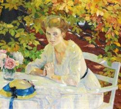 Peinture sur toile de Edward Cucuel, Autumn Magic reproduction peinte à la main