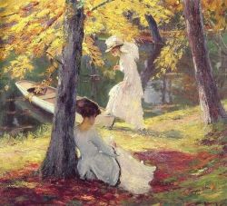 Peinture sur toile de Edward Cucuel, Autumn Sun reproduction peinte à la main