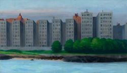 Edward Hopper Apartment Houses East River 1930 reproduction peinte à la main