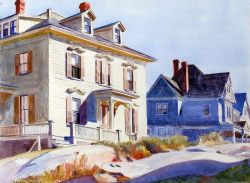 Edward Hopper Houses On A Hill 1924 reproduction peinte à la main