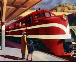 Peinture sur toile de Edward Hopper Locomotive - 1944 reproduction peinte à la main
