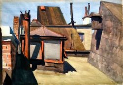 Edward Hopper My Roof 1928 reproduction peinte à la main