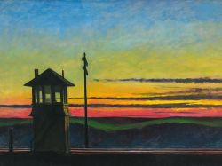 Edward Hopper, Railroad Sunset 1929 reproduction peinte à la main