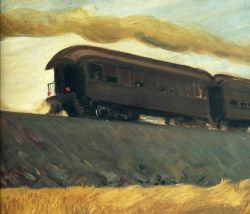 Edward Hopper Railroad Train - 1908 reproduction peinte à la main