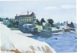 Edward Hopper Small Town On Cove 1923 reproduction peinte à la main