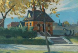 Edward Hopper Small Town Station reproduction peinte à la main