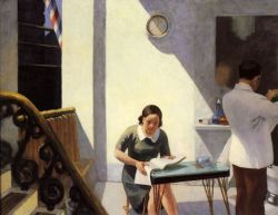 Edward Hopper The Barber Shop April 1931 reproduction peinte à la main