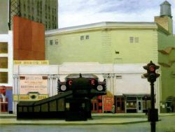 Edward Hopper The Circle Theatre - 1936 reproduction peinte à la main