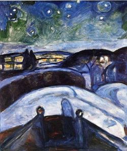 Peinture sur toile de Edvard Munch Nuit étoilée - 1923-24 reproduction peinte à la main