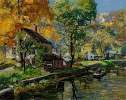Peinture sur toile de Edward Willis Redfield Canal In Autumn 1912 reproduction peinte à la main