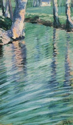Peinture sur toile de Egon Schiele Am Weiher 1907 reproduction peinte à la main