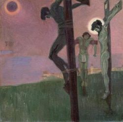 Peinture sur toile de Egon Schiele Crucifixion With Darkened Sun 1907 reproduction peinte à la main
