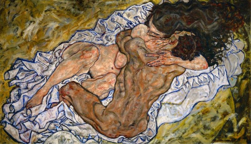 Egon Schiele Etreinte - Couple d'Amoureux II