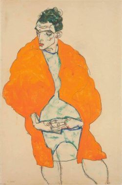 Peinture sur toile de Egon Schiele Figura Masculina De Pie Autorretrato 1914 reproduction peinte à la main