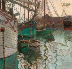 Peinture sur toile de Egon Schiele Port Of Trieste - 1907 reproduction peinte à la main