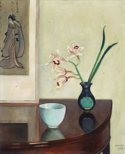 Peinture sur toile de Einar Jolin Stilleben Med Orkidee 1962 reproduction peinte à la main