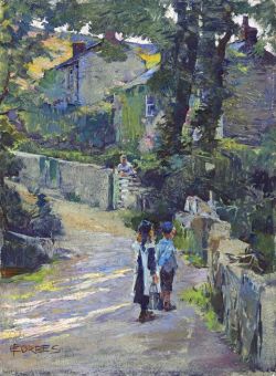 Peinture sur toile de Elizabeth Forbes Off To School reproduction peinte à la main