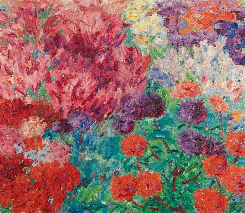 Emil Nolde Blumengarten, Ohne figur flower garden without figure, 1908