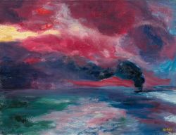 Peinture sur toile de Emil Nolde, Evening autumn sea, 1951 reproduction peinte à la main