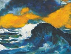 Peinture sur toile de Emil Nolde, Hohe Sturzwelle, 1948 reproduction peinte à la main
