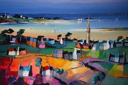 Peinture sur toile de Eric Le Pape 3932 La Baie De Goulven 100x150 1 reproduction peinte à la main