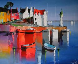 Peinture sur toile de Eric Le Pape 3945 La Pointe De Sauzon 15f reproduction peinte à la main