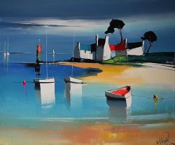 Peinture sur toile de Eric Le Pape 3949 La Pointe 10f reproduction peinte à la main