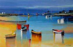 Peinture sur toile de Eric Le Pape A L Abri reproduction peinte à la main