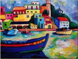 Peinture sur toile de Eric Le Pape Capri Italy reproduction peinte à la main