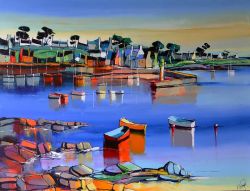 Peinture sur toile de Eric Le Pape En Mer Diroise reproduction peinte à la main