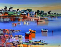 Peinture sur toile de Eric Le Pape En Mere Diroise reproduction peinte à la main