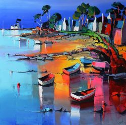Peinture sur toile de Eric Le Pape La Cote Du Finistere reproduction peinte à la main