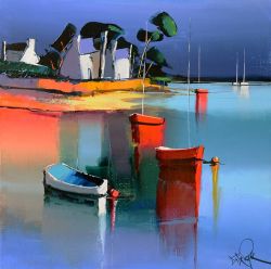Peinture sur toile de Eric Le Pape Le Quai Jaune reproduction peinte à la main
