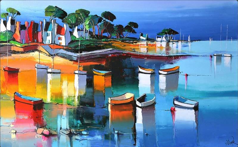 Eric Le Pape Marine Bateaux Peinture Au Couteau