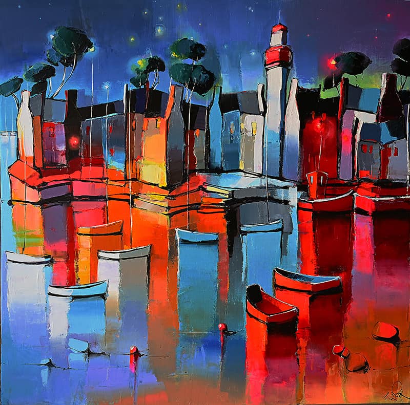 Eric Le Pape Soiree Portuaire 100x100 Cm 1