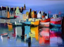 Peinture sur toile de Eric Le Pape Soiree Sur Roskoff reproduction peinte à la main