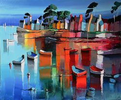 Peinture sur toile de Eric Le Pape Sur La Route Du Golfe 100x120 3 reproduction peinte à la main