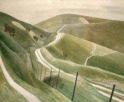 Peinture sur toile de Eric Ravilious Chalk Paths 1935 reproduction peinte à la main